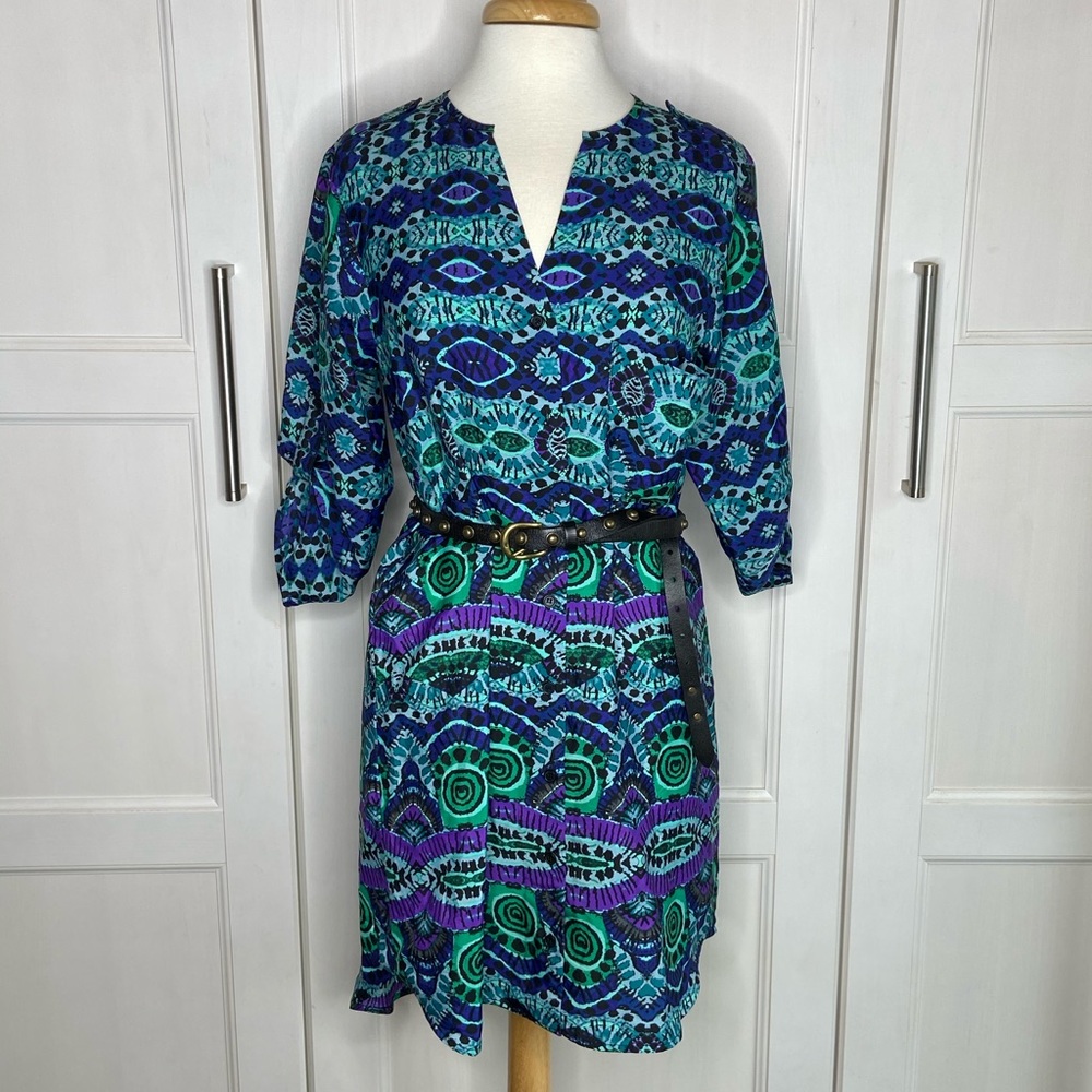 Anthropologie Maeve Ikat Frequencies Shirt Dress M - Picture 2 of 8